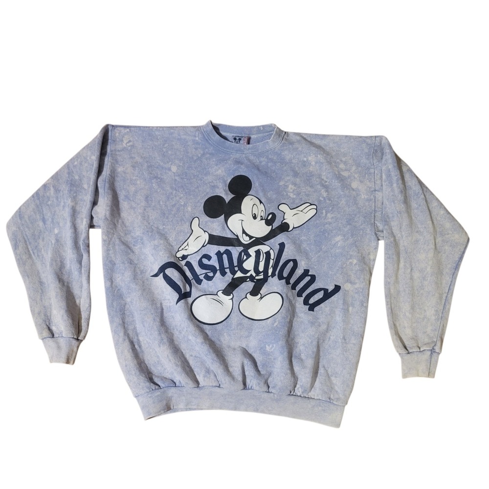 Vintage 90s Disneyland Mickey Mouse Acid Wash Pullover Sweatshirt USA - One Size